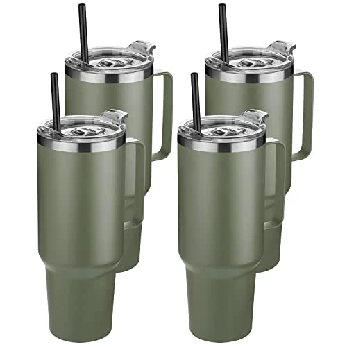 Fast 40 oz Stainless Steel Tumbler with Handle 4 Count Responsible