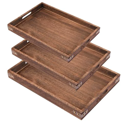 Comfortable Wood Serving Tray Reusable
