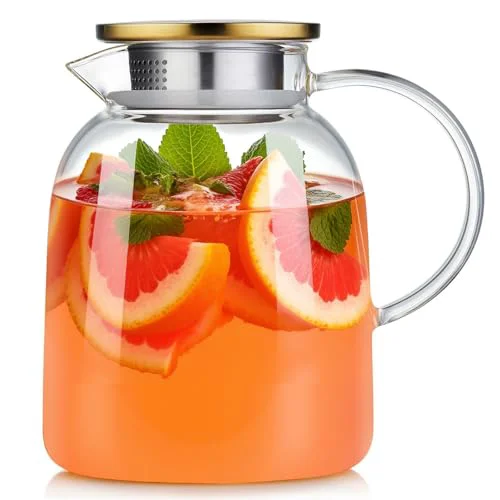 Selected 54OZ Glass Pitcher with Lid and Spout Elite