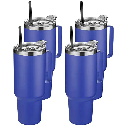 Exceptional 40 oz Stainless Steel Tumbler with Handle 4 Count Durable
