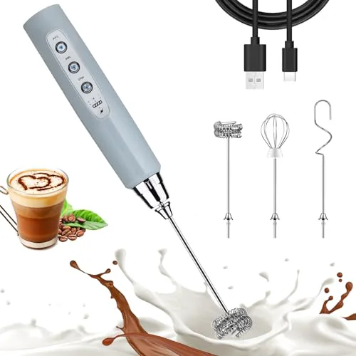 Fashionable Cement Gray Milk Frother Wand for Coffee Powerful