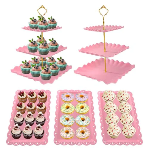 Official 5 Pcs Dessert Table Display Set 5 Count Top-Quality