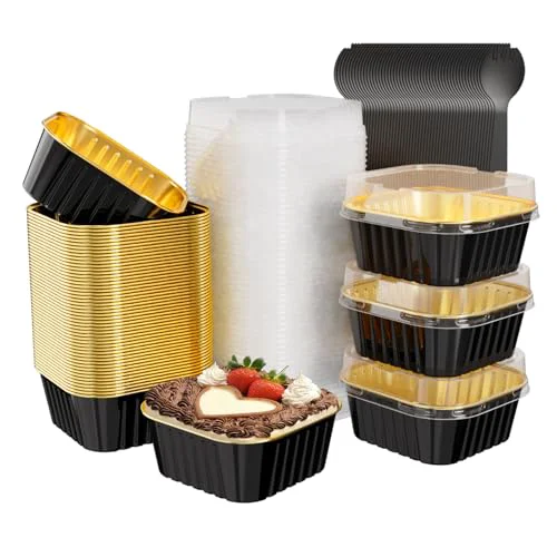 Safe 50 Pack Mini Cake Pans with Lids 50 Count Outstanding