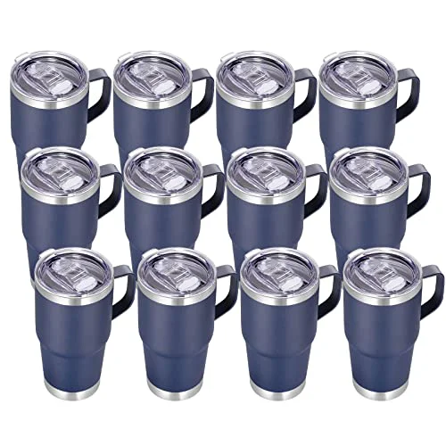 Crafted 20 oz Tumbler Bulk with Handle Lid and Straw 12 Count Smart