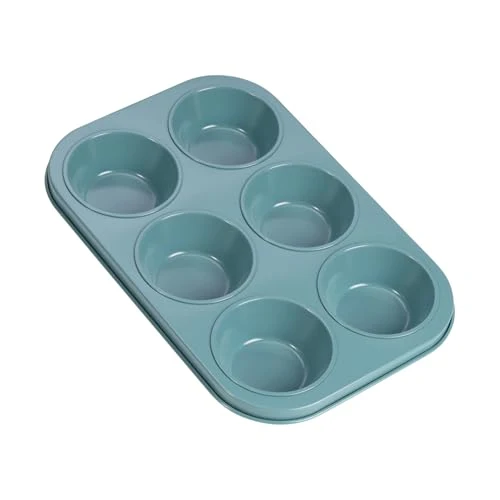 Outstanding Muffin Pan 6-Cups Nonstick Cupcake Baking Tray for Cakes Lightweight