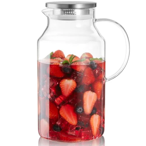 Excellent 1 Gallon Glass Pitcher with Lid and Handle Sustainable