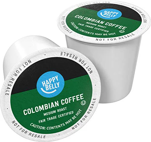 Authentic Amazon Brand Happy Belly Medium Roast Coffee Pods 100 Count Breathable