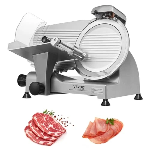 Fashionable Meat Slicer 340W Electric Deli Food Slicer with 10 SUS420 Stainless Steel Blade and Built Breathable