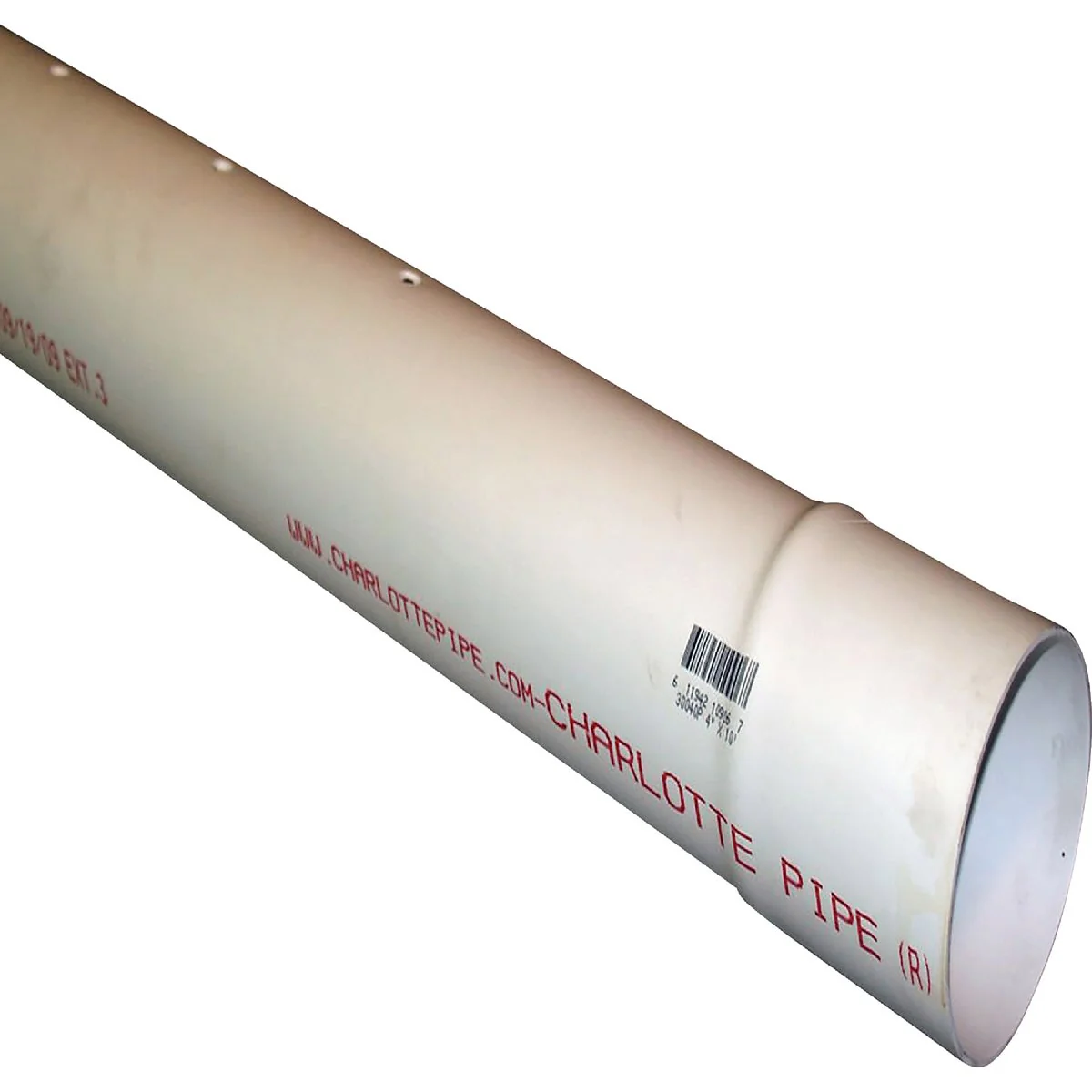 Superior Charlotte Pipe 4 In. x 10 In. Perforated PVC Drain and Sewer Pipe Belled End 2-Row Crafted