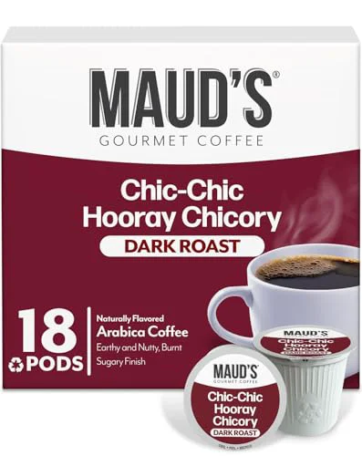 Trendy Chicory Flavored Dark Roast Coffee Pods 18 Count Sustainable