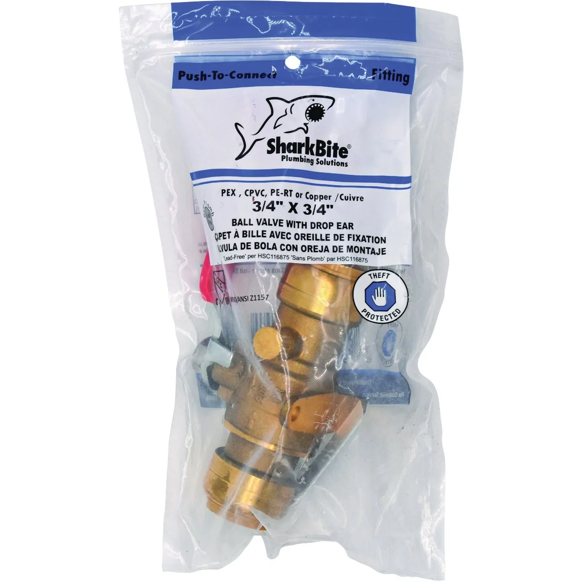 Sophisticated SharkBite 3 4 In. Brass Push-Fit Ball Valve with Drain Mounting Tab Advanced