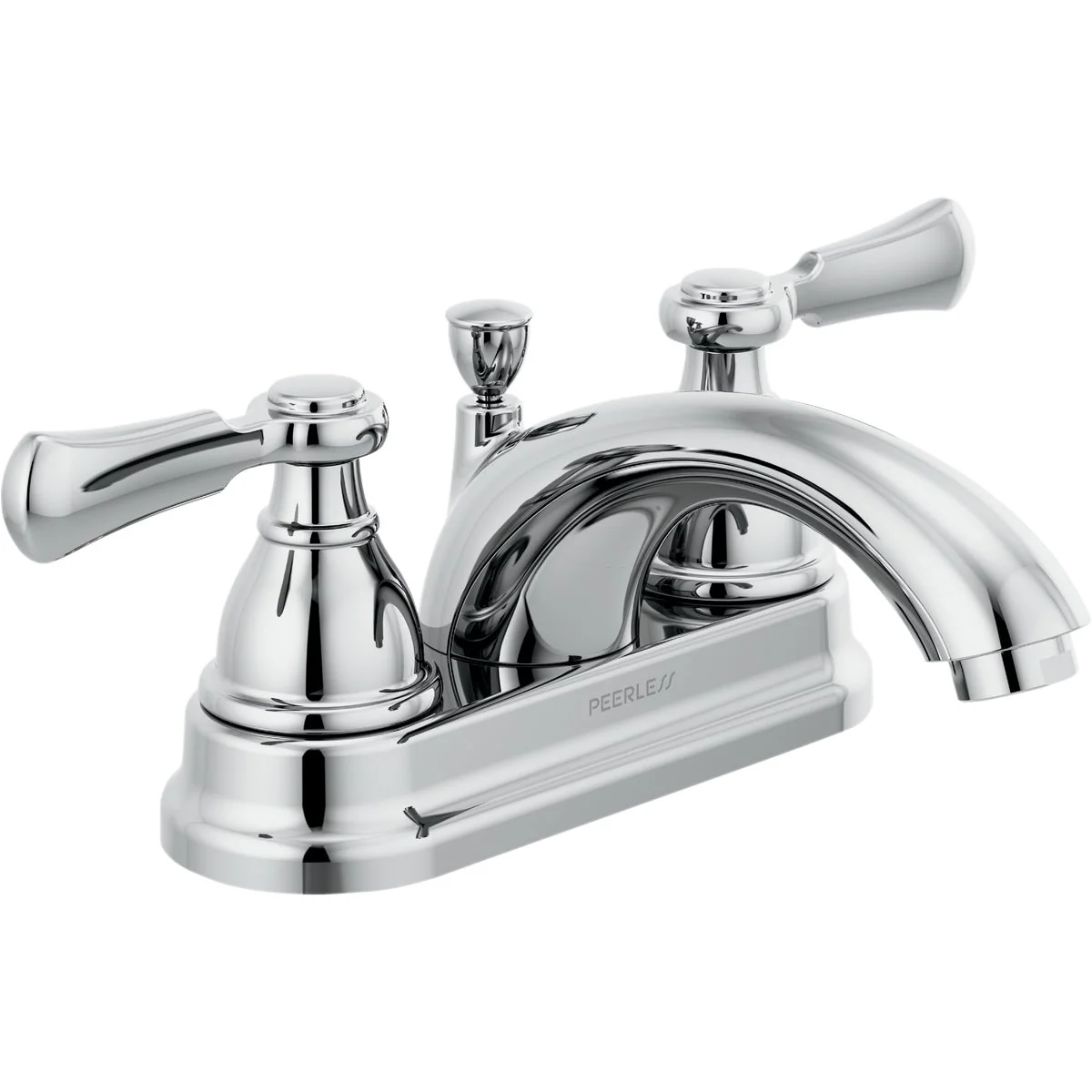 Recyclable Peerless Elmhurst Chrome 2-Handle Lever 4 In. Centerset Teapot Spout Bathroom Faucet Modern