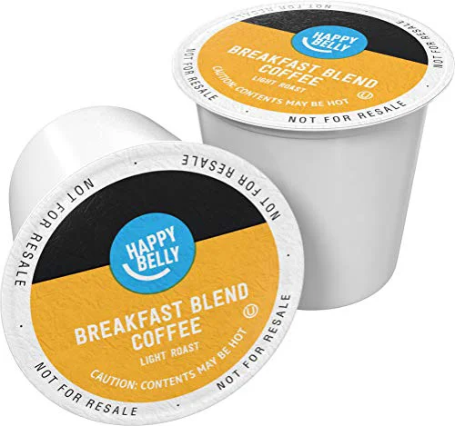 Crafted Amazon Brand Happy Belly Light Roast Coffee Pods 100 Count Next-Generation