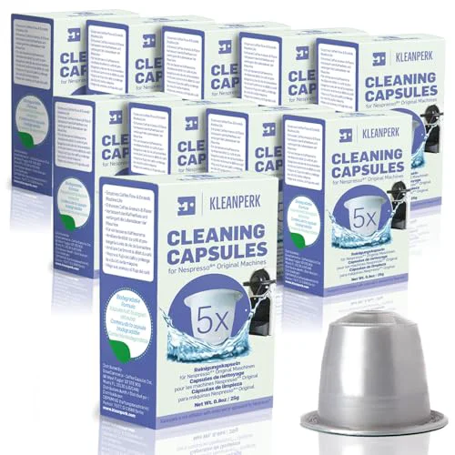 Superior 50 Cleaning Pods Compatible with Nespresso Machines I Cleaning Kit for Better Tasting Coffee I Coffee Machine Cleaner I Easy and Safe to Use 50 Count Soft