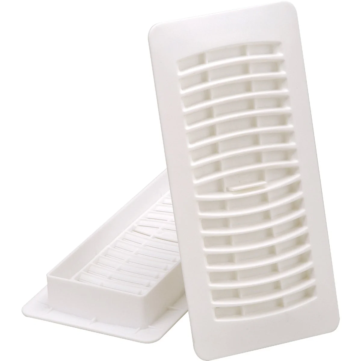 Safe Imperial 4 In. x 10 In. White Plastic Louvered Floor Register Modern