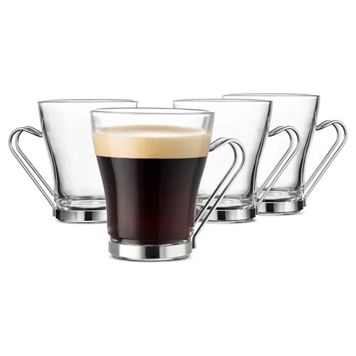 Smooth OSLO Glass Coffee Mug 4 Count Versatile