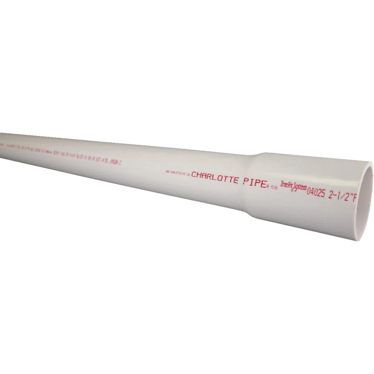 Pure Charlotte Pipe 2-1 2 In. x 20 Ft. Cold Water Schedule 40 PVC Pressure Pipe Belled End Superior