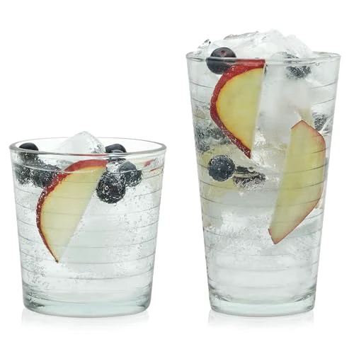 Stylish Hoops Tumbler and Rock Glass Set Refined