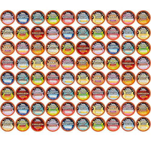 Powerful Flavored Coffee Pods 80 Count Lightweight