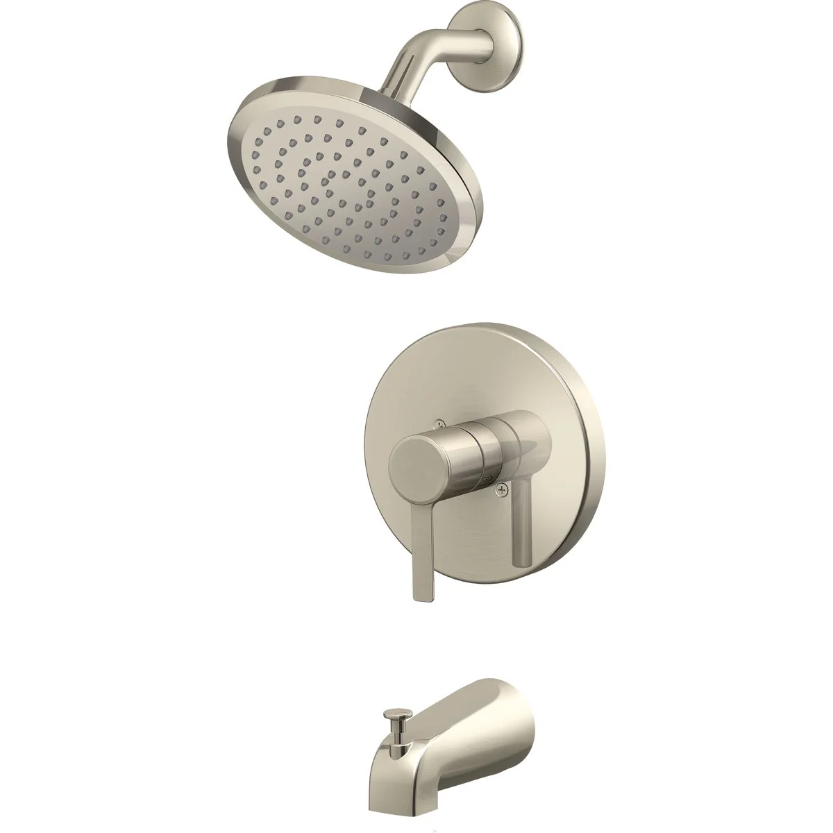 Crafted Home Impressions Brushed Nickel Single-Handle Lever Tub Shower Faucet Smart