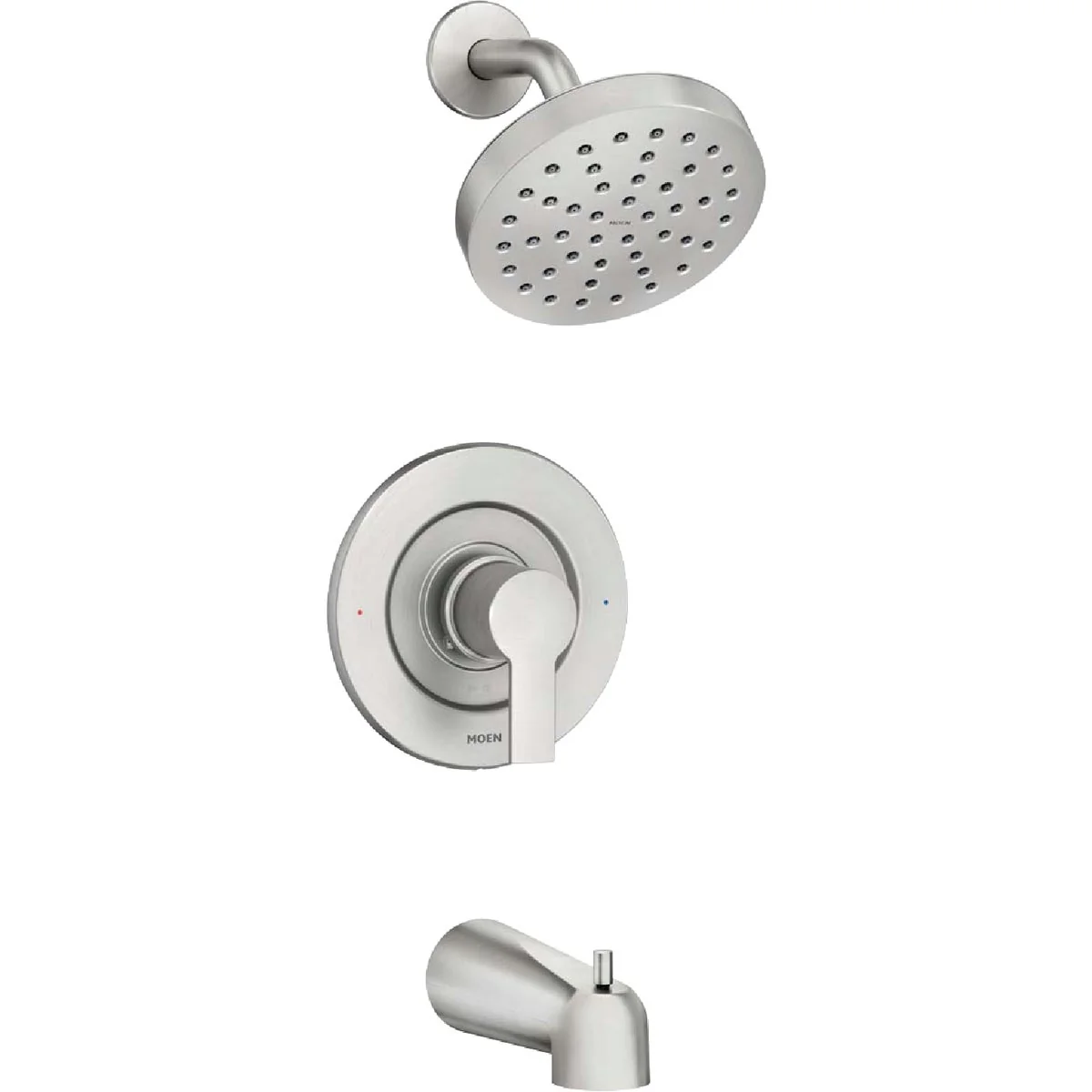 Optimized Moen Rinza Spot Resistant Nickel Single-Handle Posi-Temp Tub Shower Faucet Specialty
