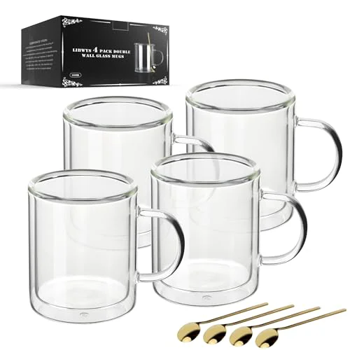 Lightweight 12oz Double Wall Coffee Mugs 4 Count Consistent