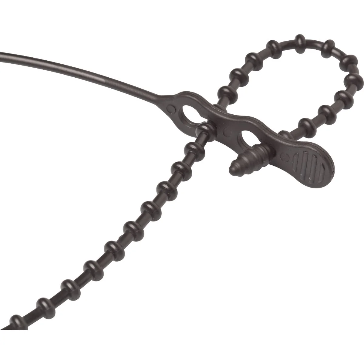 Minimalist Gardner Bender Beadle Wrap 24 In. x 1 4 In. Black Flexible Plastic Cable Tie 5-Pack Reusable