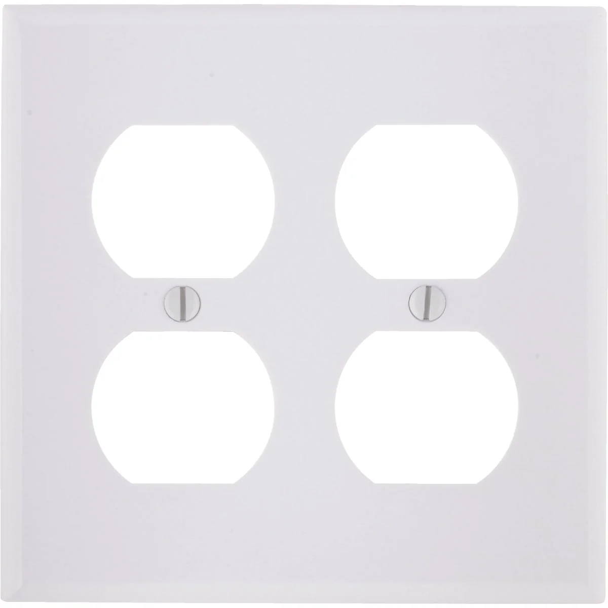 Easy-to-Use Leviton 2-Gang Smooth Plastic Outlet Wall Plate White Lightweight