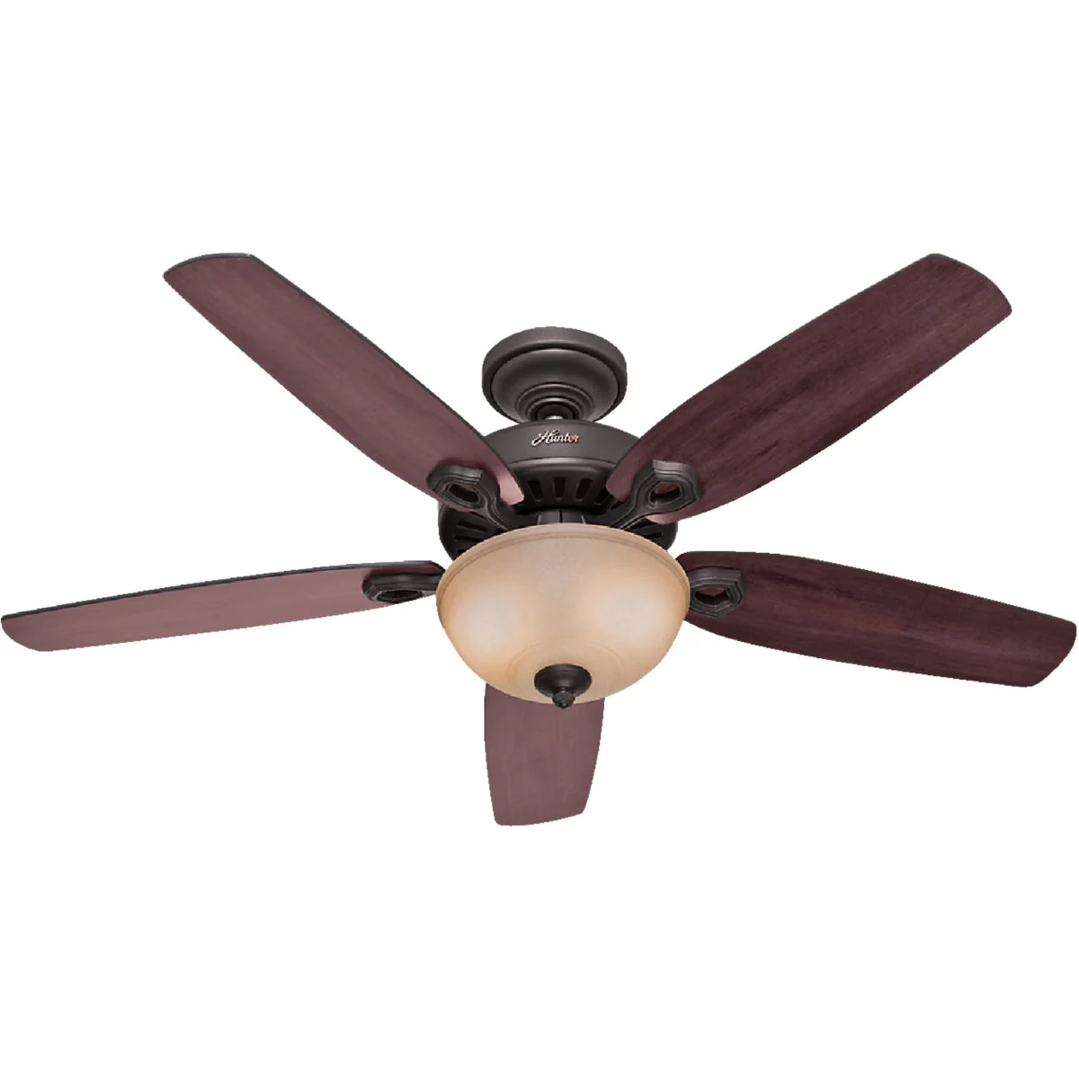 Trendy Hunter Builder Deluxe 52 In. New Bronze Ceiling Fan with Light Kit Sophisticated