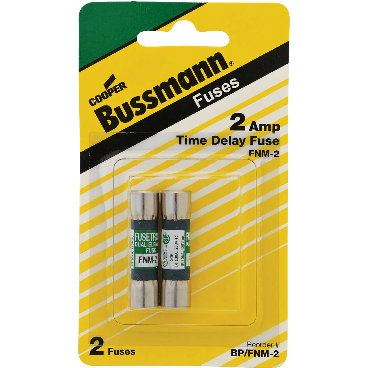 Efficient Bussmann 2A Fusetron FNM Cartridge General Purpose Time Delay Cartridge Fuse 2-Pack User-Friendly