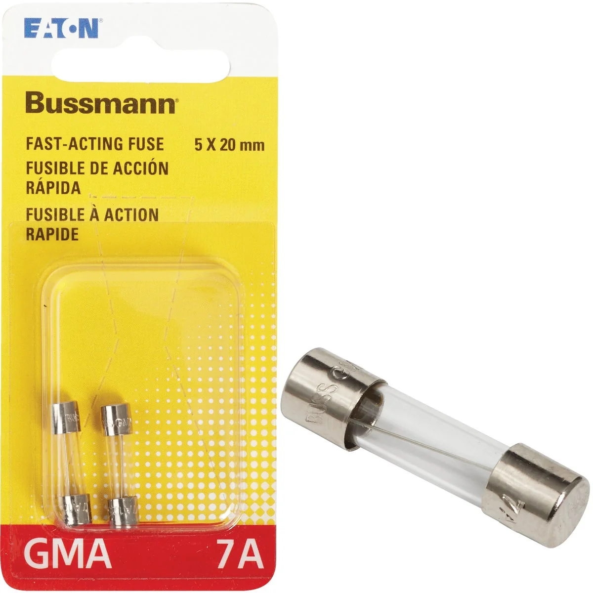 Easy-to-Use Bussmann 7A GMA Glass Tube Electronic Fuse 2-Pack World-Class