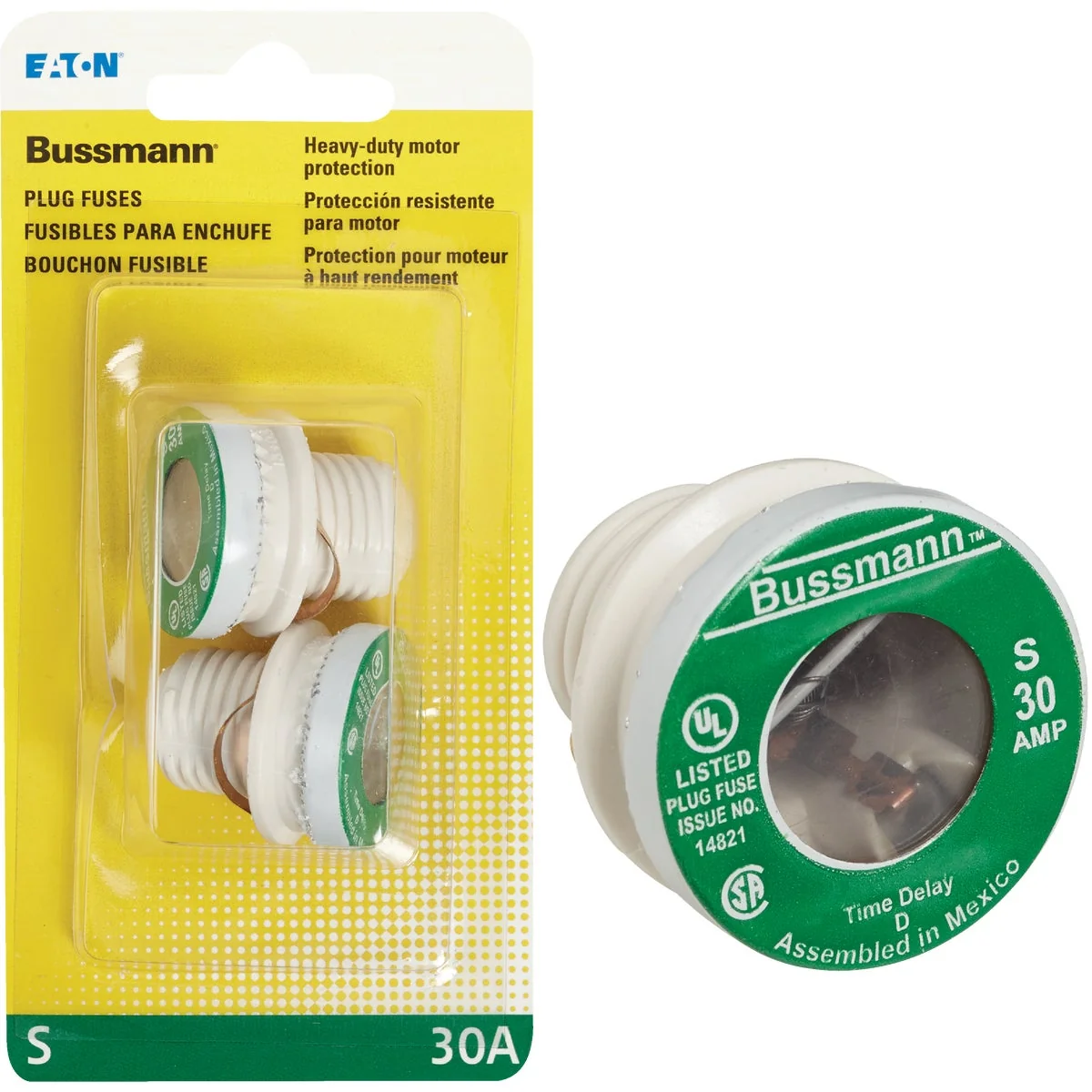 Responsible Bussmann 30A S Time-Delay Plug Fuse 2-Pack Professional