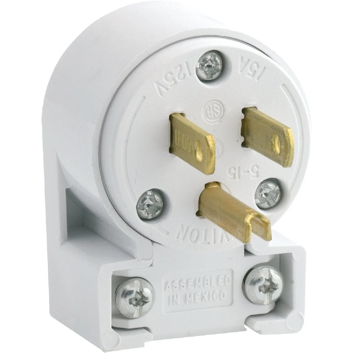 Fast Leviton 15A 125V 3-Wire 2-Pole Commercial Grade Angle Cord Plug Functional