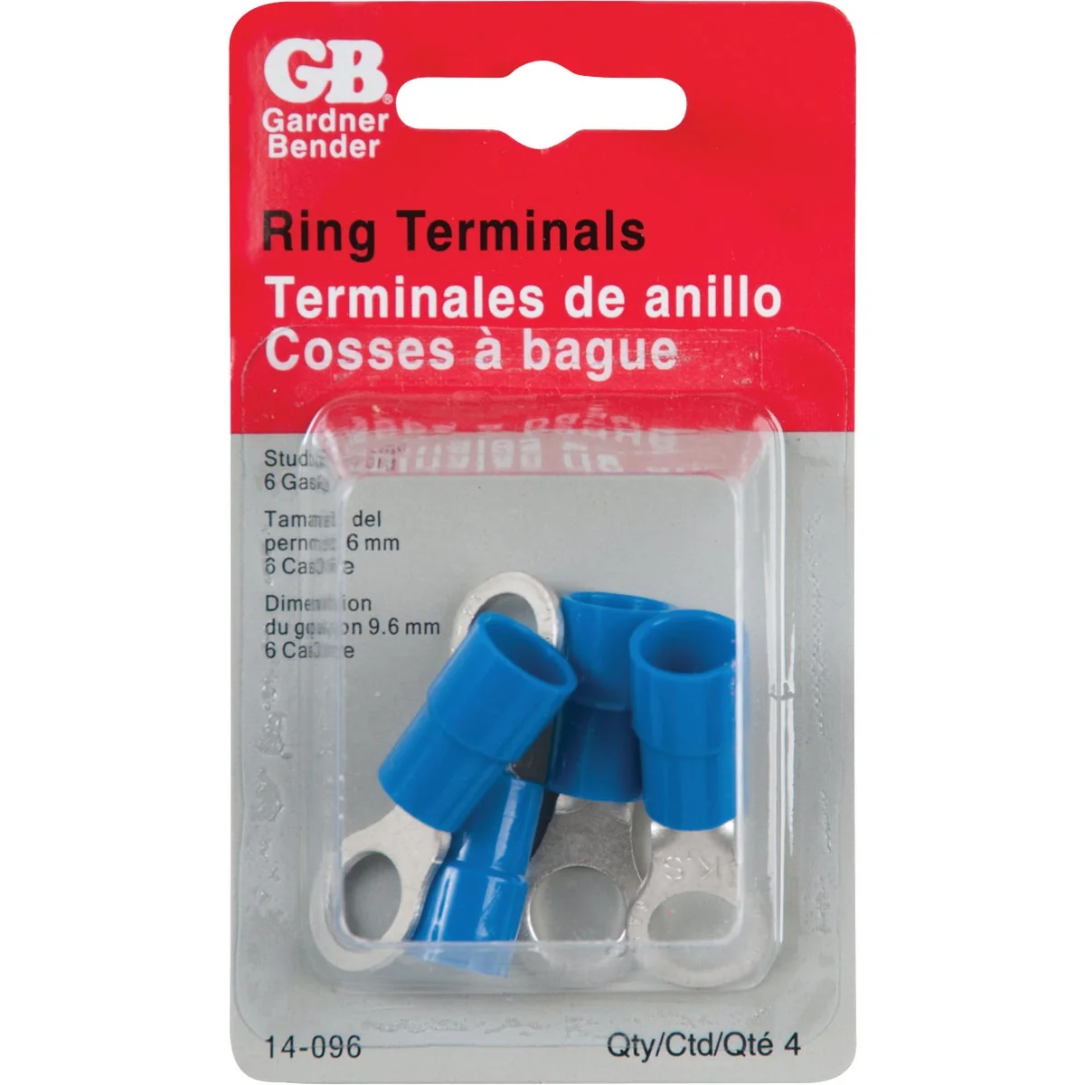 Unique Gardner Bender 6 AWG 3 8 In. Stud Size Blue Vinyl-Insulated Barrel Ring Terminal 4-Pack Sophisticated