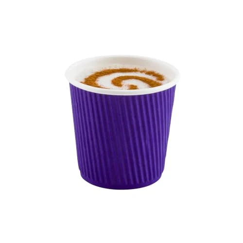 Stylish Ripple Wall Coffee Cups 500 Count 4 Ounce Insulated Royal Purple Paper Cups Crafted