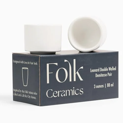Contemporary Leonard Ceramic Espresso Cups 2 Count Smooth