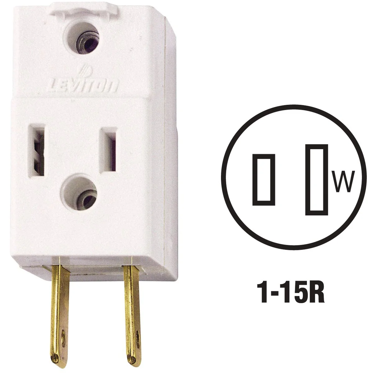 Dependable Leviton White 15A 3-Outlet Cube Tap Minimalist