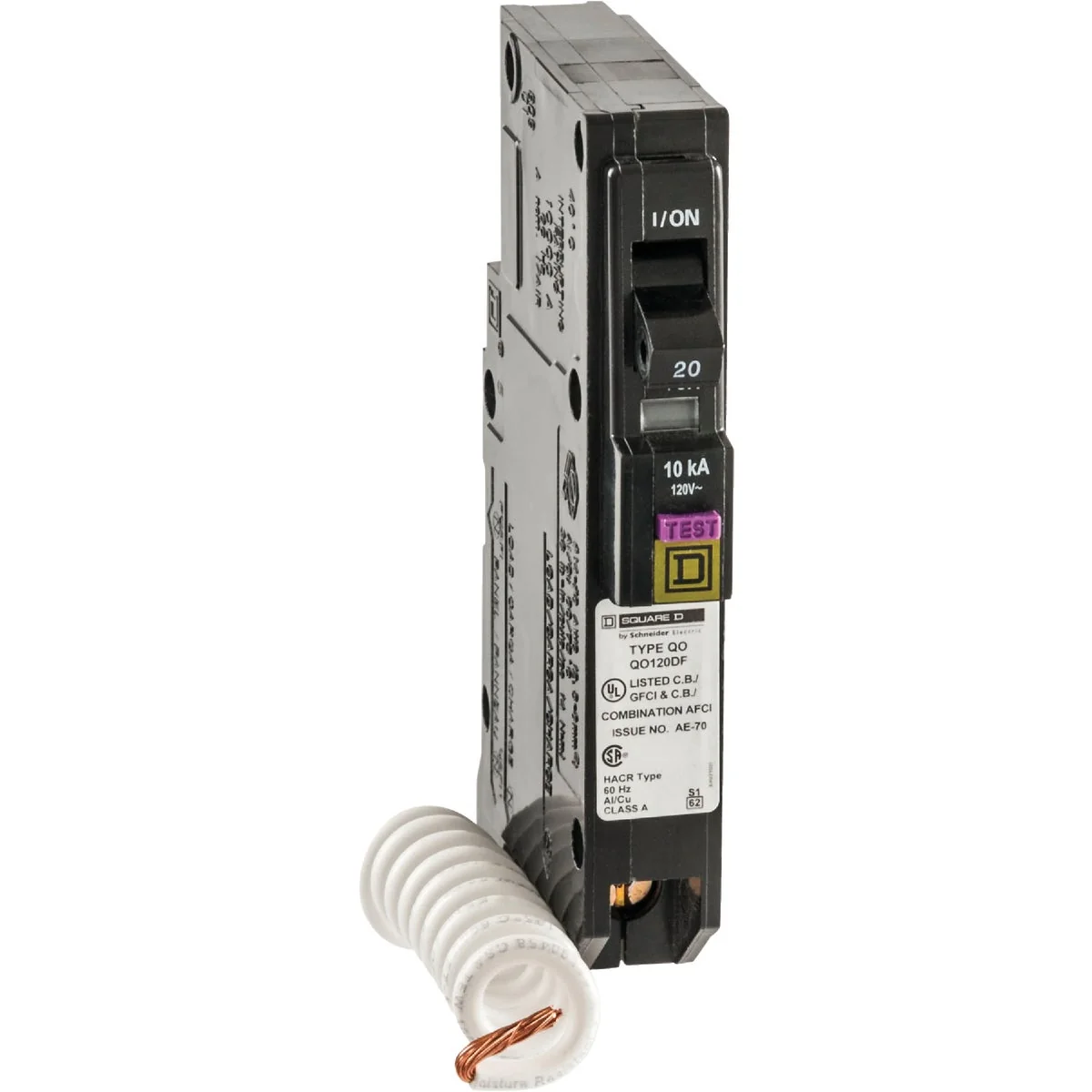 Responsible Square D QO 20A Single-Pole CAFCI Dual Function Circuit Breaker Modern