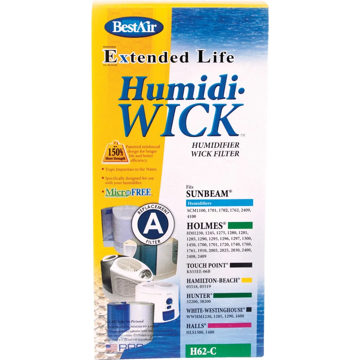 Natural Air Extended Life Humidi-Wick H62 Humidifier Wick Filter Advanced
