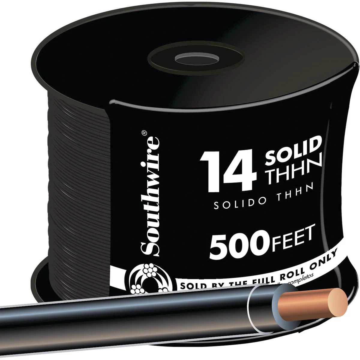 Efficient Southwire 500 Ft. 14 AWG Solid Black THHN Electrical Wire Reliable