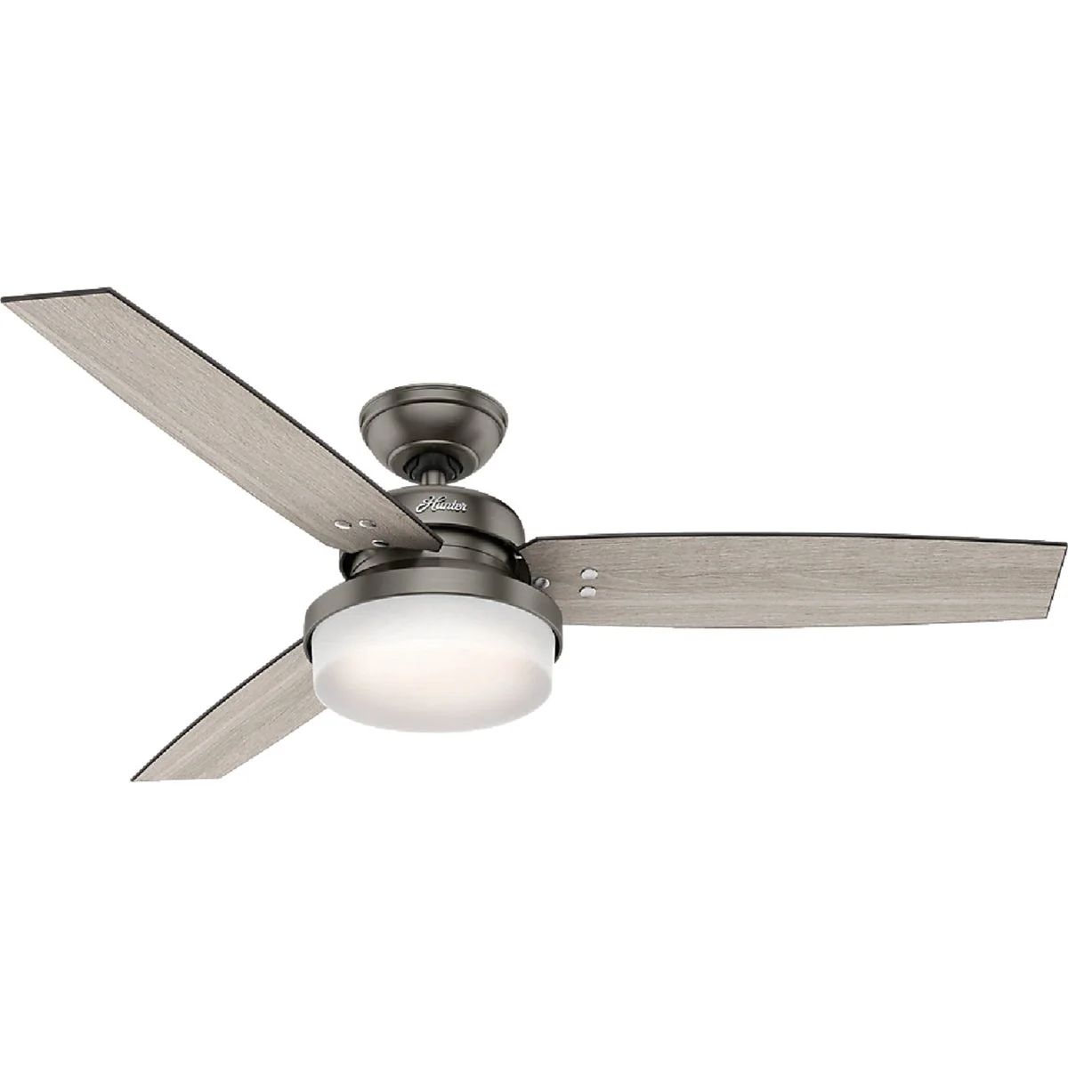 Innovative Hunter Sentinel 52 In. Brushed Slate Ceiling Fan with Light Kit and Handheld Remote Control Natural