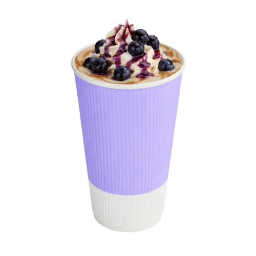 Smooth Ripple Wall Coffee Cups 500 Count 16 Ounce Insulated Light Purple Paper Cups Selected