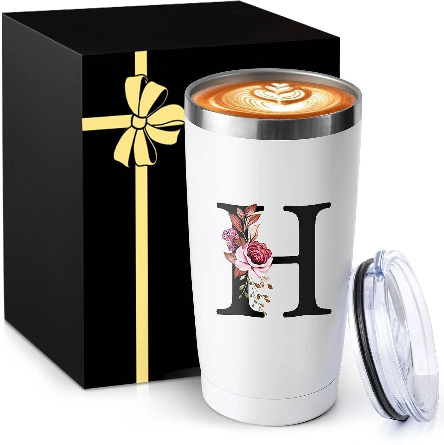 Eco-Friendly 20 Oz Insulated Coffee Cup with Lid Car Tumbler Travel Mug Brides Cute Stuff Her Wedding Day Bridal Shower Bachelorette Party Engaged Engagement Personalized Unique Cool Special Customized Gifts Innovative