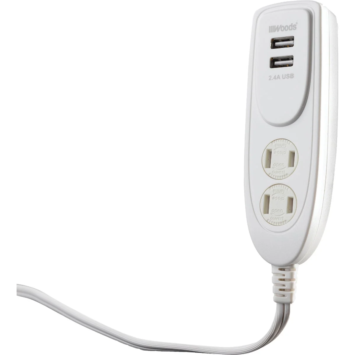 Efficient Woods 2 Power 2 USB White Desktop USB Charger Durable