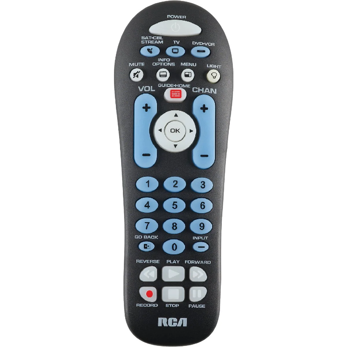 Enhanced RCA 3-Device Universal Black Remote Control Long-Lasting