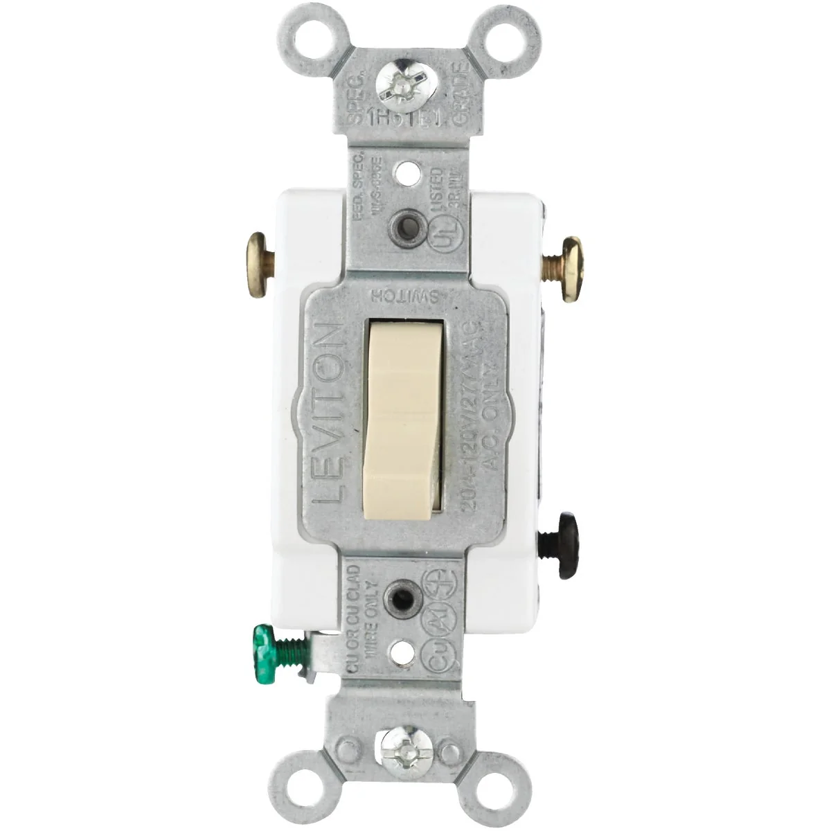 Reliable Leviton Toggle Ivory 20A Grounding Quiet 3-Way Switch Selected