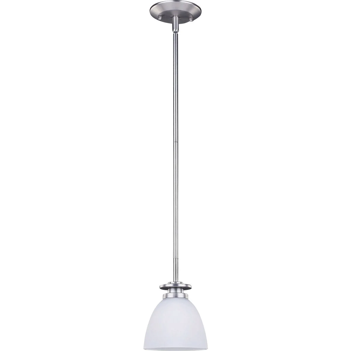 Solid Home Impressions 1-Bulb Brushed Nickel Incandescent Pendant Light Fixture Clear Glass Lightweight