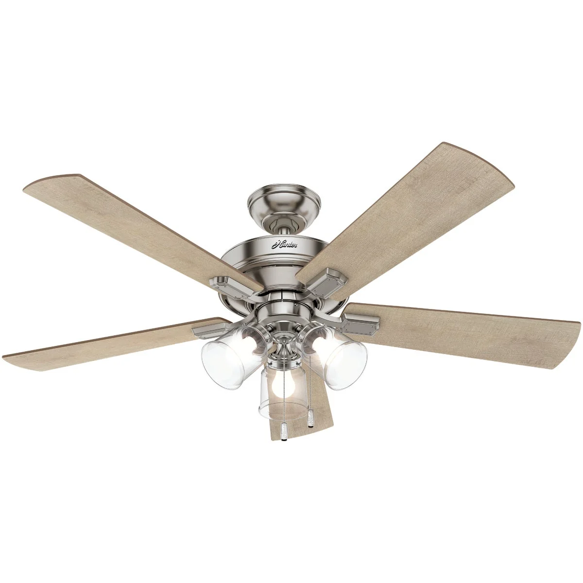 Responsible Hunter Crestfield 52 In. Brushed Nickel Ceiling Fan with Light Kit Durable