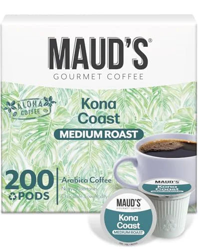 Breathable Kona Medium Roast Coffee Pods 200 Count Premium Material