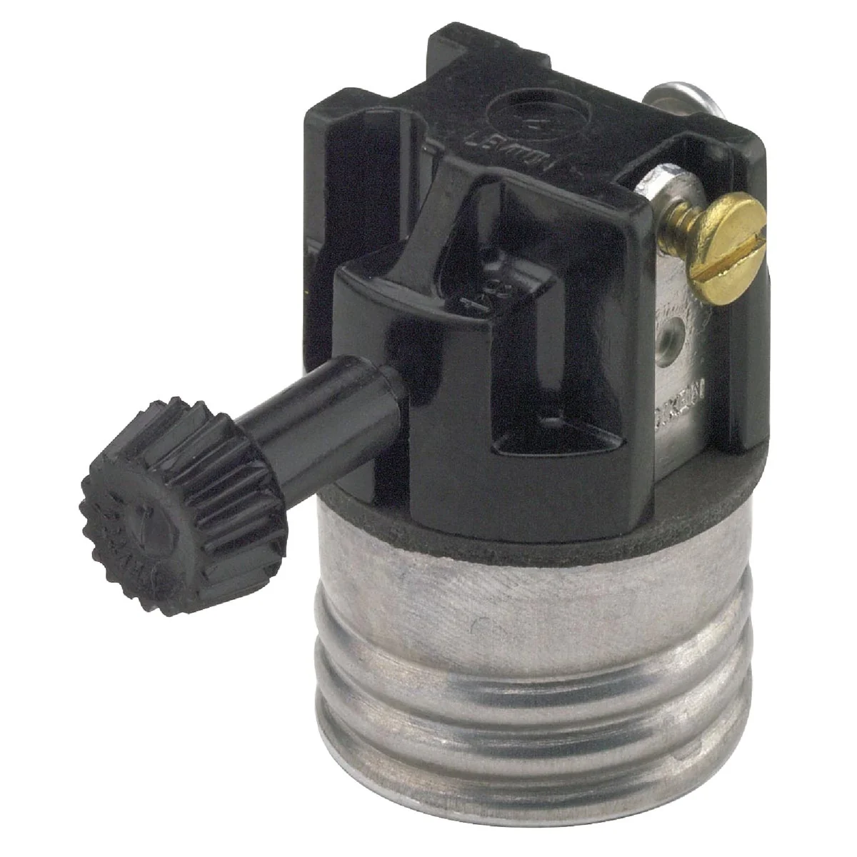 High-End Leviton Turn-Knob Medium Base Black Phenolic 3-Way Interior Lamp Socket Reusable